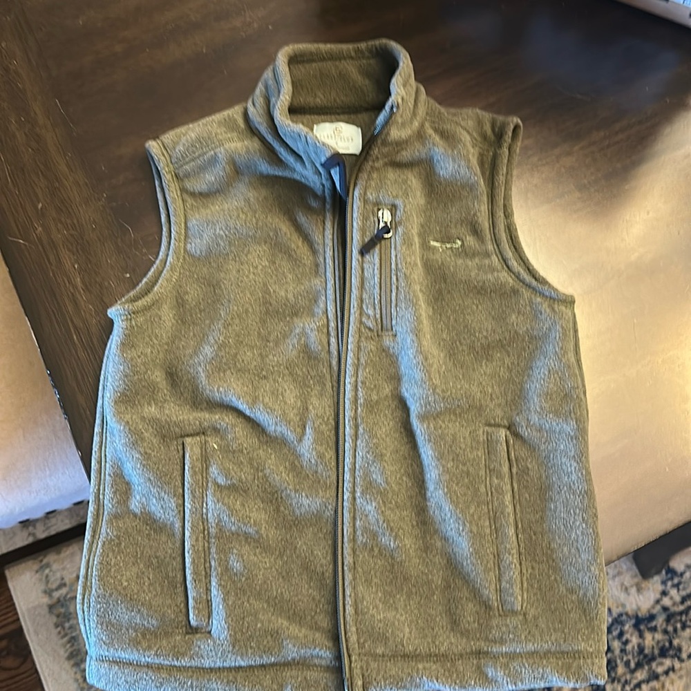 Class Club Gray Fleece Vest with Stand-Up Collar